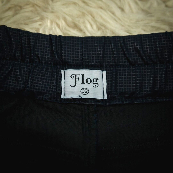 Flogs Size 32 Shely Blue Plaid Pull On Jogger Style Tapered Ankle Cotton Pants - Picture 5 of 7